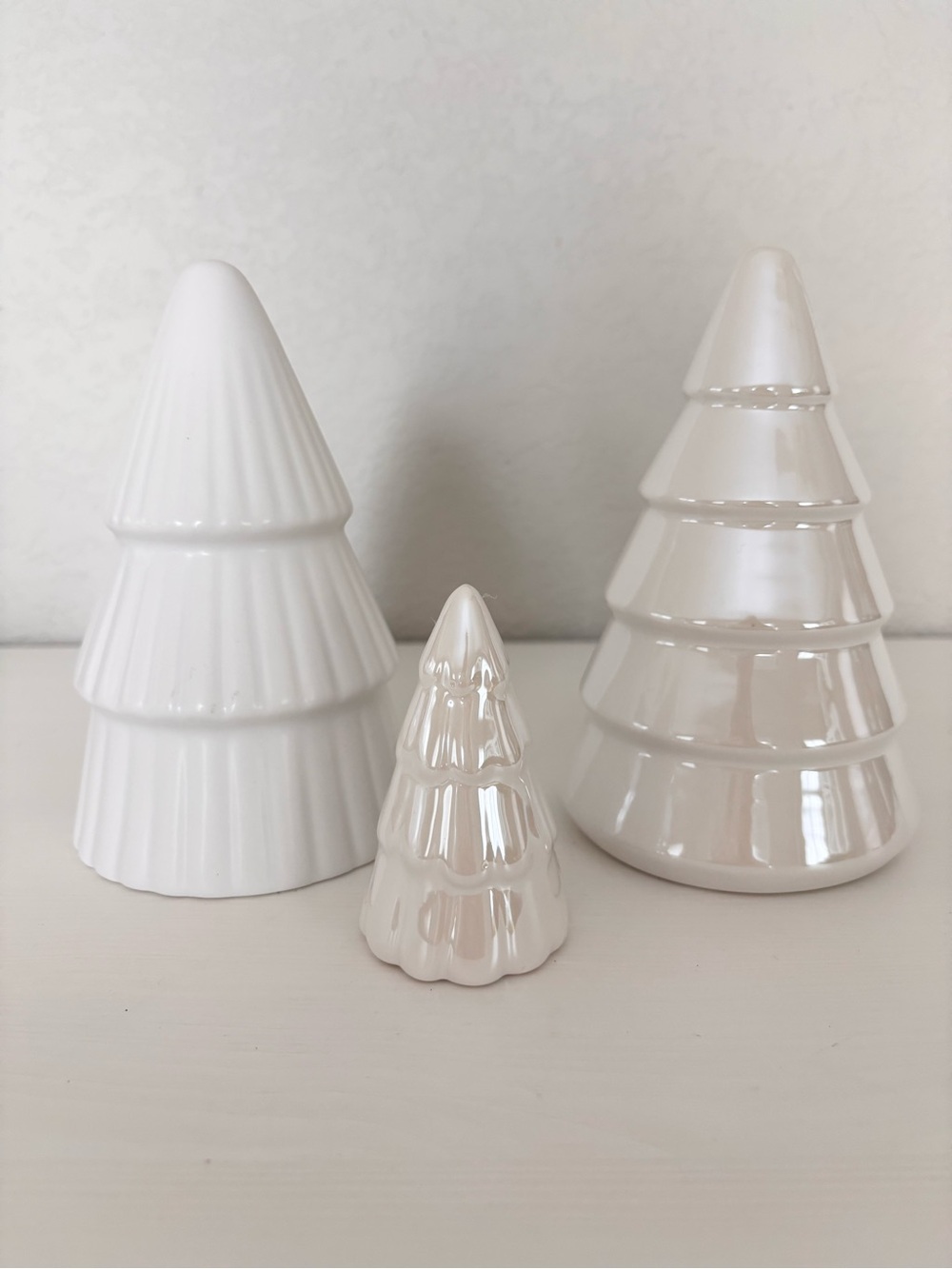 TARGET White/ Pearl Ceramic Trees (3) NWT
